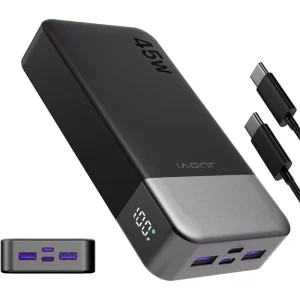 JUOVI 20000mah Power Bank 45W Fast Charging Portable Charger with LED Display