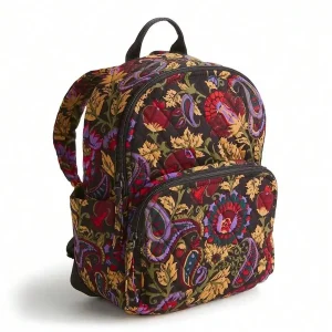 Womens Cotton Small Floral Paisley Print Backpack