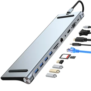11 in 1 USB C Docking Station with 4K HDMI-Compatible