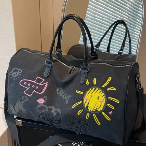 Cartoon Graffiti Pattern Large Capacity Ultra-Lightweight Travel Bag